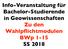 Info-Veranstaltung für Bachelor-Studierende in Geowissenschaften Zu den Wahlpflichtmodulen BWp 1-15 SS 2018