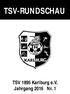 TSV-RUNDSCHAU. TSV 1895 Karlburg e.v. Jahrgang 2016 Nr. 1