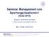 Seminar Management von Sportorganisationen I (SoSe 2018)