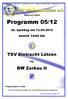 Abteilung Fußball. Programm 05/ Spieltag am Anstoß 14:00 Uhr. TSV Eintracht Lützen. vs. BW Zorbau II