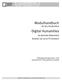 Modulhandbuch für das Studienfach. Digital Humanities. als Bachelor-Nebenfach (Erwerb von 60 ECTS-Punkten)