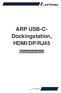 ARP USB-C- Dockingstation, HDMI/DP/RJ45. Benutzerhandbuch