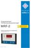 MRF-2. welba.de. Programmierbarer PID-Mehrkanaltemperaturregler. Bedienungsanleitung für Anlagenbauer. ab Software-Version V2.4