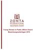 Young Women in Public Affairs Award Ein Programm von Zonta International, finanziert aus der Zonta International Foundation (Stiftung)