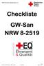 Checkliste GW-San NRW