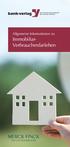 Allgemeine Informationen zu. Immobiliar- Verbraucherdarlehen