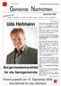 Gemeinde Nachrichten. Udo Heitmann. Bürgermeisterkandidat für die Samtgemeinde. Kommunalwahl am 10. September 2006 Ihre Stimme für Udo Heitmann