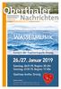 Oberthaler. Nachrichten. Wochenzeitung für Gronig, Güdesweiler, Oberthal und Steinberg-Deckenhardt. 53. Jahrgang Donnerstag, 3. Januar 2019 Nr.