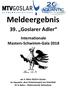 Meldeergebnis. 39. Goslarer Adler. Internationale Masters-Schwimm-Gala 2018