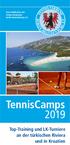 Eine Publikation des Tennis-Verbandes Berlin-Brandenburg e.v. TennisCamps Top-Training und LK-Turniere an der türkischen Riviera und in Kroatien