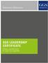 Executive Education GGS LEADERSHIP CERTIFICATE. Wissen und Methoden für neue Führungskräfte