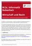 M.Sc. Informatik Nebenfach Wirtschaft und Recht