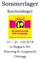 Sommerlager. Kantonslager Juli 2018 in Balgach SG Blauring & Jungwacht Oberegg
