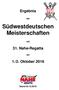 Ergebnis der Südwestdeutschen Meisterschaften mit 31. Nahe-Regatta am 1./2. Oktober 2016