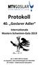 Protokoll. 40. Goslarer Adler. Internationale Masters-Schwimm-Gala 2019