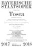 BAYERISCHE STAATSOPER. Giacomo Puccini. Tosca. Melodramma in drei Akten