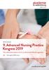 9. Advanced Nursing Practice Kongress Gesundheitskompetenz durch professionelle Beziehungsarbeit April 2019 Linz PROGRAMM
