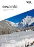 ewainfo Hightech-Datensicherung mit URstrom EWA investiert in die Urner Wasserkraft Seite 3 Seite 4 Die Kundenzeitschrift von EWA Januar 2016