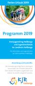 Programm Ferien Urlaub Kreisjugendring Haßberge und Jugendverbände im Landkreis Haßberge. Anmeldung und Auskünfte: