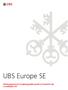 UBS Europe SE Offenlegungsbericht (Vergütungspolitik) gemäß 16 InstitutsVergV Geschäftsjahr 2017