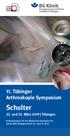 11. Tübinger Arthroskopie Symposium. 22. und 23. März 2019 Tübingen
