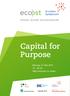 regional relevant richtungsweisend Capital for Purpose Montag, 27. Mai Uhr WBZ Holzweid, St. Gallen