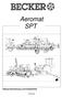 Aeromat SPT. Gebrauchsanweisung und Ersatzteilliste