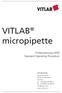 VITLAB micropipette. Prüfanweisung (SOP) Standard Operating Procedure
