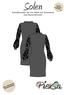 Solen. Schnittmuster für ein Kleid mit Turtelneck und Bauschärmeln