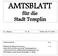 AMTSBLATT. für die Stadt Templin. 27. Jahrgang Nr. 32 Templin, den Inhaltsverzeichnis