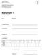 Mathematik 1 (ohne Taschenrechner)