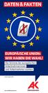DATEN & FAKTEN EUROPÄISCHE UNION: WIR HABEN DIE WAHL! Die Stimme der europäischen Arbeitnehmerinnen und Arbeitnehmer stärken.