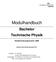 Modulhandbuch. Bachelor Technische Physik. Studienordnungsversion: gültig für das Sommersemester 2017
