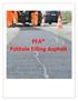 PFA Pothole Filling Asphalt