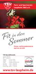 Sommer. Fit in den.   Turn- und Sportverein Laupheim 1862 e.v. Fitness- und Gesundheitskurse April bis Juli 2019